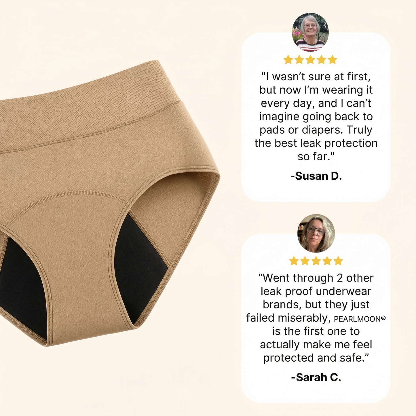 🌸🌸 Dernier jour : -80 % | Lot de 4 culottes 100 % anti-fuites PEARLMOON®