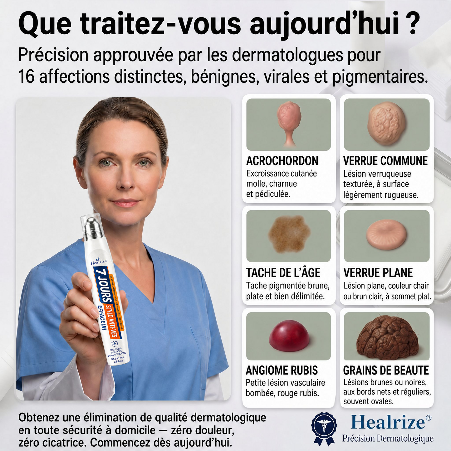 Recommandé par les pharmaciens 👨‍⚕️👨‍⚕️ 𝑯𝗲𝙖𝐥𝒓𝗶𝙯𝗲® 7-Day Tag & Spot Eraser 🪄 (Rollerball sans douleur, sans marques) 👩‍⚕️