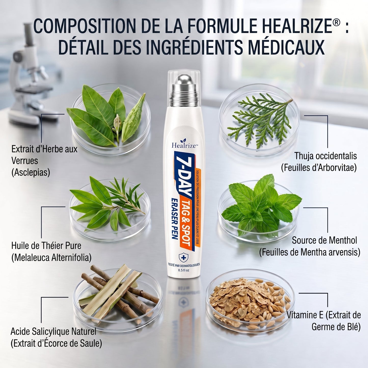 Recommandé par les pharmaciens 👨‍⚕️👨‍⚕️ 𝑯𝗲𝙖𝐥𝒓𝗶𝙯𝗲® 7-Day Tag & Spot Eraser 🪄 (Rollerball sans douleur, sans marques) 👩‍⚕️