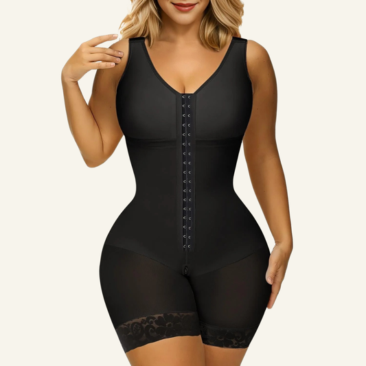 Full Body Hooked Faja Bodysuit with Zipper Crotch
